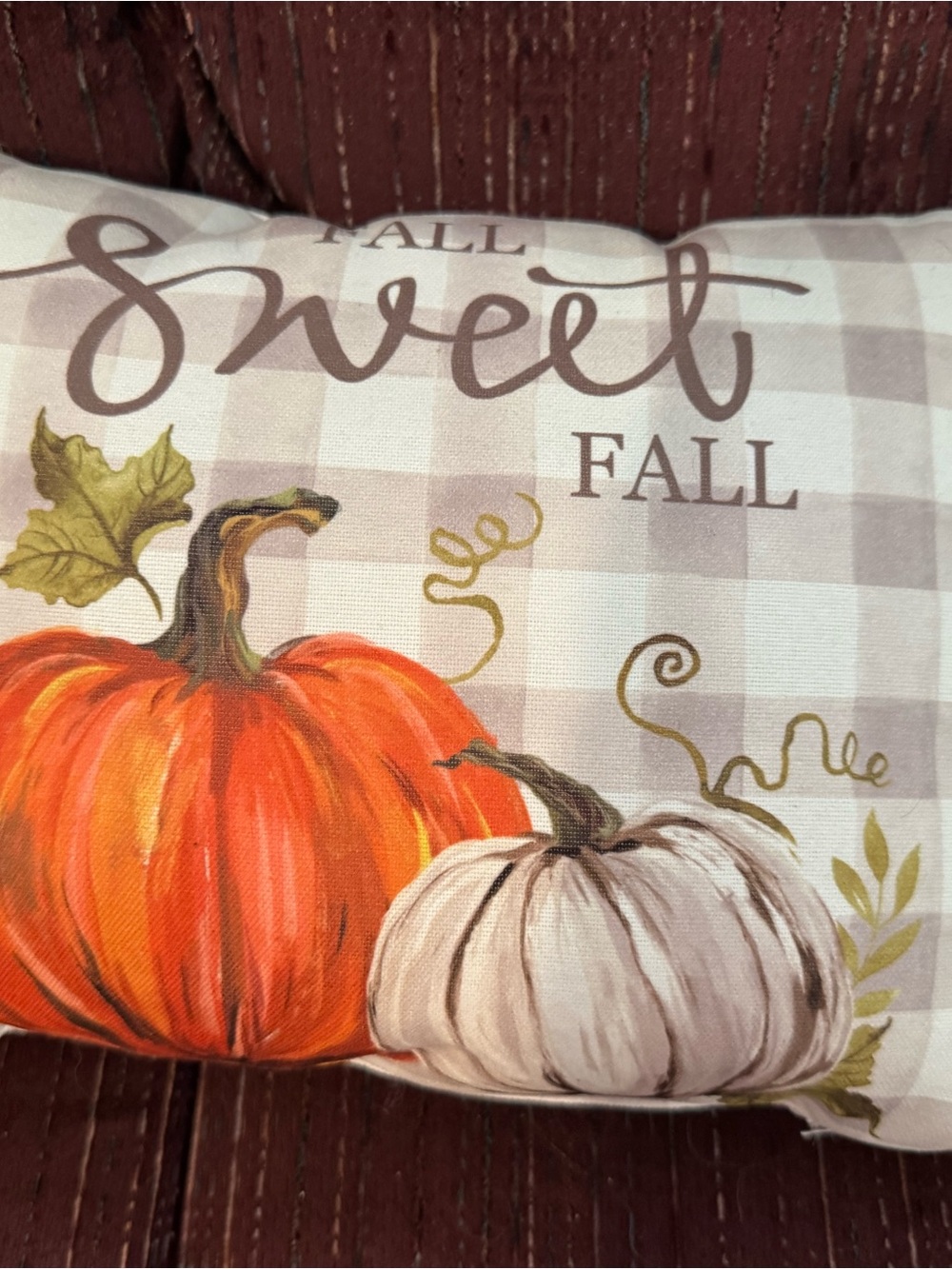 Fall Sweet Decorative Pumpkin Pillow - Orange & White Loving Kindness Brand